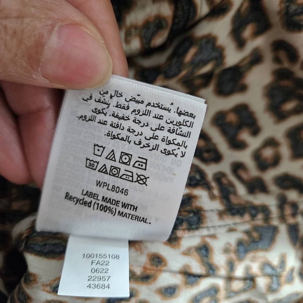 Charter Club Leopard Print And Pearl Women's Button Up Top - Picture 15 of 16